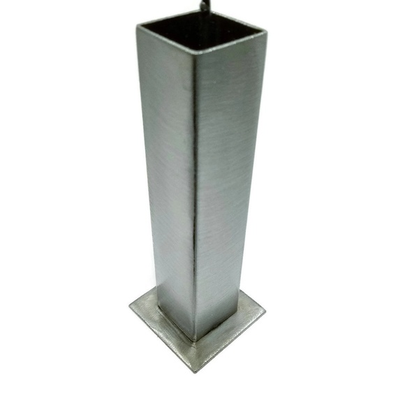 Scrap Metal Art Welded Steel Rose and Vase - Picture 2 of 8